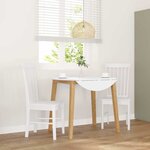 vidaXL Chaises à manger 2 Pièces blanc bois massif caoutchouc