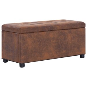Pouf de rangement 87 5 cm marron synthétique daim 02_0010751