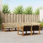 vidaXL Ensemble de canapés d'extérieur 8 pc Naturel et Beige
