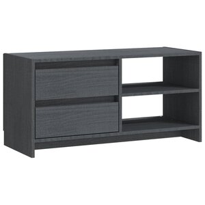 vidaXL Meuble TV Gris 80x31x39 cm Bois de pin massif