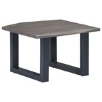 vidaXL Table basse avec bord naturel Gris 60x60x40 cm Bois d'acacia