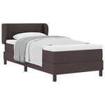 vidaXL Lit à ressorts avec matelas Marron foncé 80 x 200 cm tissu