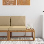 vidaXL Canapé d'extérieur en bout avec coussin Naturel 91 x 63 x 73 cm