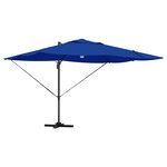 vidaXL Parasol déporté Roma avec LED  bleu azur  352x251x265 cm en aluminium.