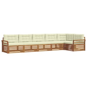 vidaXL Ensemble de canapés d'extérieur 6 pc Naturel et Crème
