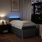 vidaXL Sommier à lattes de lit avec matelas Gris foncé 80x200 cm Tissu