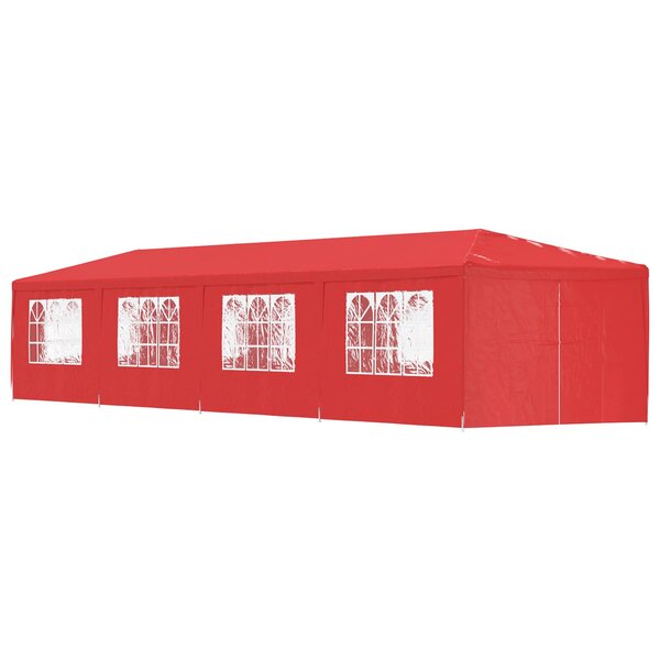 vidaXL Tente de fête 1200 x 300 x 255 cm Rouge PE et acier