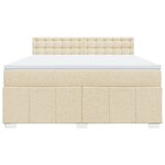 vidaXL Sommier à lattes de lit avec matelas Crème 180x200 cm Tissu
