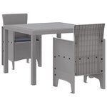 vidaXL Ensemble de salle à manger pour jardin 3 Pièces Gris clair