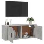 vidaXL Meuble TV mural Gris béton 100x34 5x40 cm