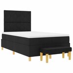 vidaXL Lit à ressorts avec tête de lit Noir 190 x 120 cm tissu