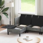 vidaXL Ensemble de meubles pour le salon 5 Pièces Gris foncé Velours