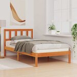 vidaXL Cadre de lit Marron cire 100 x 200 cm Bois massif en pin