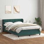 vidaXL Sommier à lattes de lit et matelas vert foncé 160x210cm velours