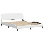 vidaXL Cadre de lit sans matelas Hvar blanc 160x200 cm similicuir