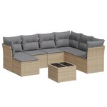 vidaXL Salon de jardin avec coussins 8 Pièces beige résine tressée