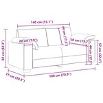 vidaXL Canapé causeuse gris clair 140 cm velours
