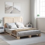 vidaXL Cadre de lit sans matelas avec tête de lit bois massif