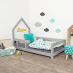 Lit cabane enfant POPPI 80 x 180 gris 2