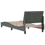 vidaXL Cadre de lit sans matelas gris foncé 90x190 cm tissu