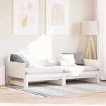vidaXL Lit Pull-out de Jour Blanc 180 x 200 cm Bois massif en pin