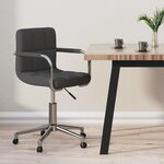 vidaXL Chaise pivotante de bureau Gris foncé Tissu