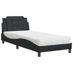 vidaXL Lit avec matelas noir 80x200 cm similicuir