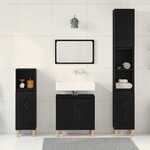vidaXL Ensemble de mobilier de salle de bain avec stockage 3 Pièces Noir