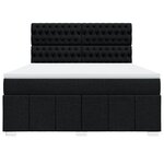 vidaXL Sommier à lattes de lit avec matelas Noir 180x200 cm Tissu