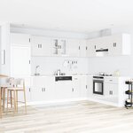 vidaXL Meuble sous évier Porto 2 Pièces Blanc Bois d'ingénierie