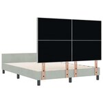vidaXL Lit Gris clair 160x200 cm Velours