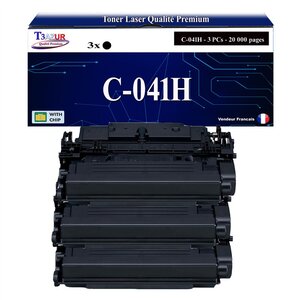 T3AZUR - 3x Toners compatibles avec Canon 041H (0453C002) pour Canon LBP-312x  MF-522X  MF-525X Noir - 20 000p