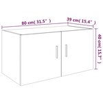 vidaXL Armoire murale Chêne fumé 80x39x40 cm Bois d'ingénierie