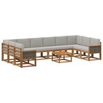 vidaXL Ensemble de canapés d'extérieur 11 pc Naturel et gris clair