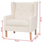vidaXL Fauteuil blanc crème tissu