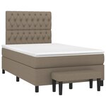 vidaXL Sommier à lattes de lit avec matelas taupe 120x190 cm tissu