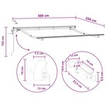 vidaXL Auvent rétractable électrique Gris clair et blanc