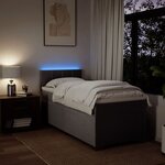 vidaXL Sommier à lattes de lit avec matelas Taupe 90x200 cm Tissu