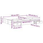 vidaXL Cadre de lit avec rangement Bois ancien 135 x 190 cm