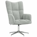 vidaXL Chaise de relaxation avec tabouret Gris clair Velours
