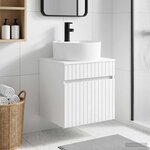 vidaXL Meuble de lavabo mural Blanc brillant 49 x 44 5 x 65 cm