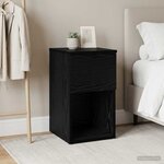 vidaXL Armoire de lit Chêne noir 29 x 31 5 x 49 cm Bois d'ingénierie