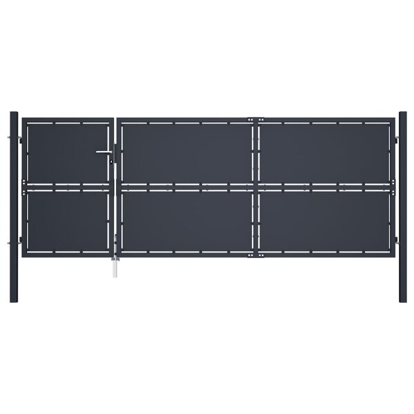 vidaXL Portail de jardin Acier 350 x 125 cm Anthracite