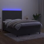 vidaXL Sommier à lattes de lit avec matelas LED Gris foncé 140x200 cm