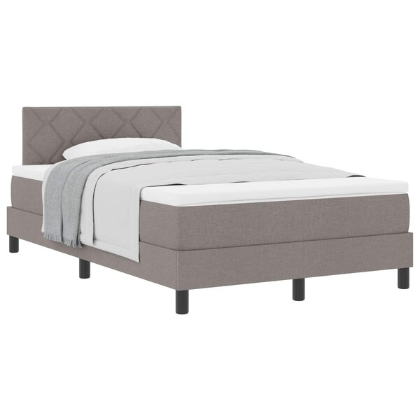 vidaXL Lit à ressorts avec tête de lit Taupe 120 x 190 cm tissu