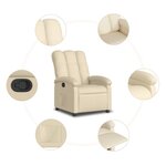 vidaXL Fauteuil inclinable en tissu crème