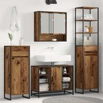 vidaXL Cabinet de salle de bain Bois Ancien 40 x 30 x 100 cm