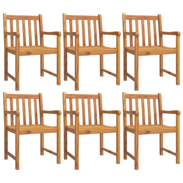 vidaXL Chaises de jardin lot de 6 56x55 5x90 bois massif d'acacia