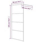 vidaXL Paroi de douche Noir 90x195 cm Verre ESG dépoli
