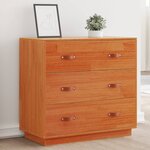 vidaXL Buffet cire marron 80x40x75 cm bois massif de pin